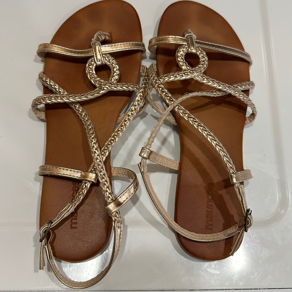 2/$15 Maurice’s Rose Gold Gladiator Sandals - Size 9